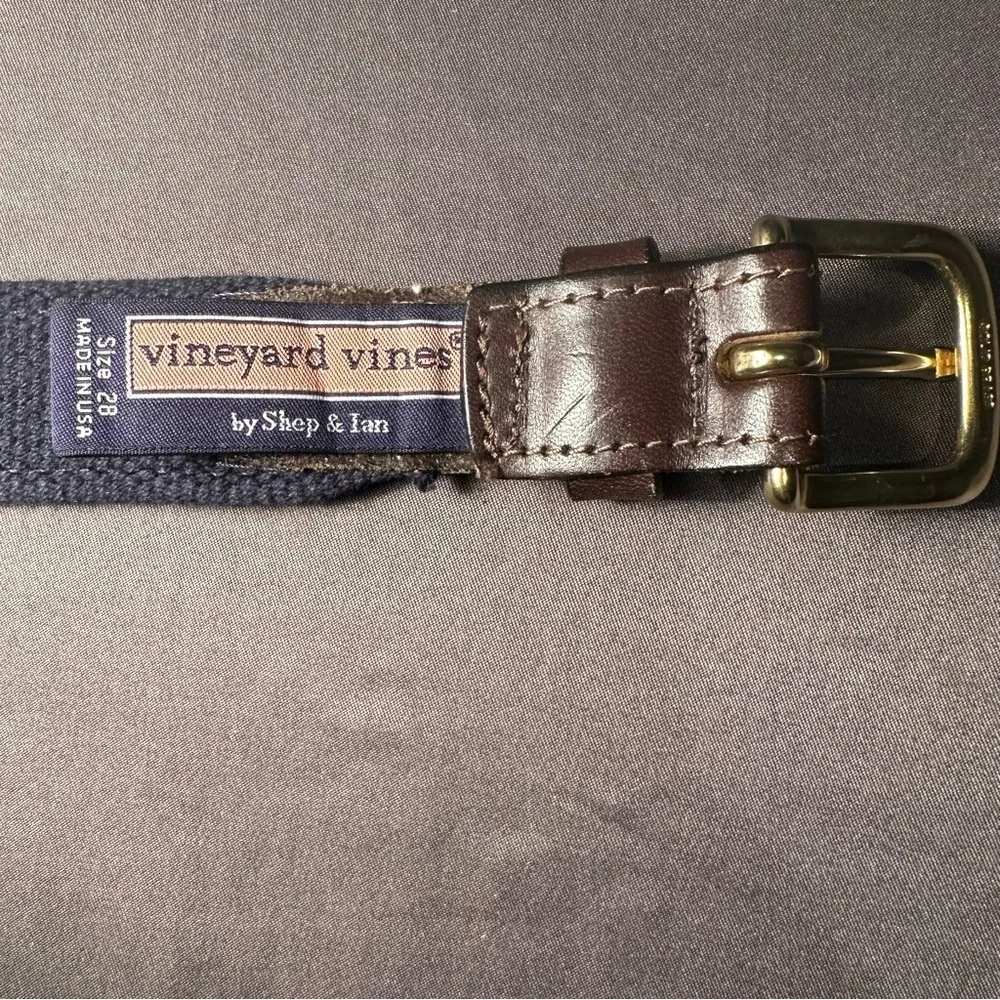 Vineyard Vines Navy Belt with Brass Buckle